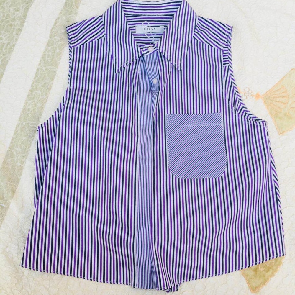 Milly Striped sleeveless Top